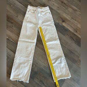 Re/done cream off white 70’s high-waist wide leg jeans